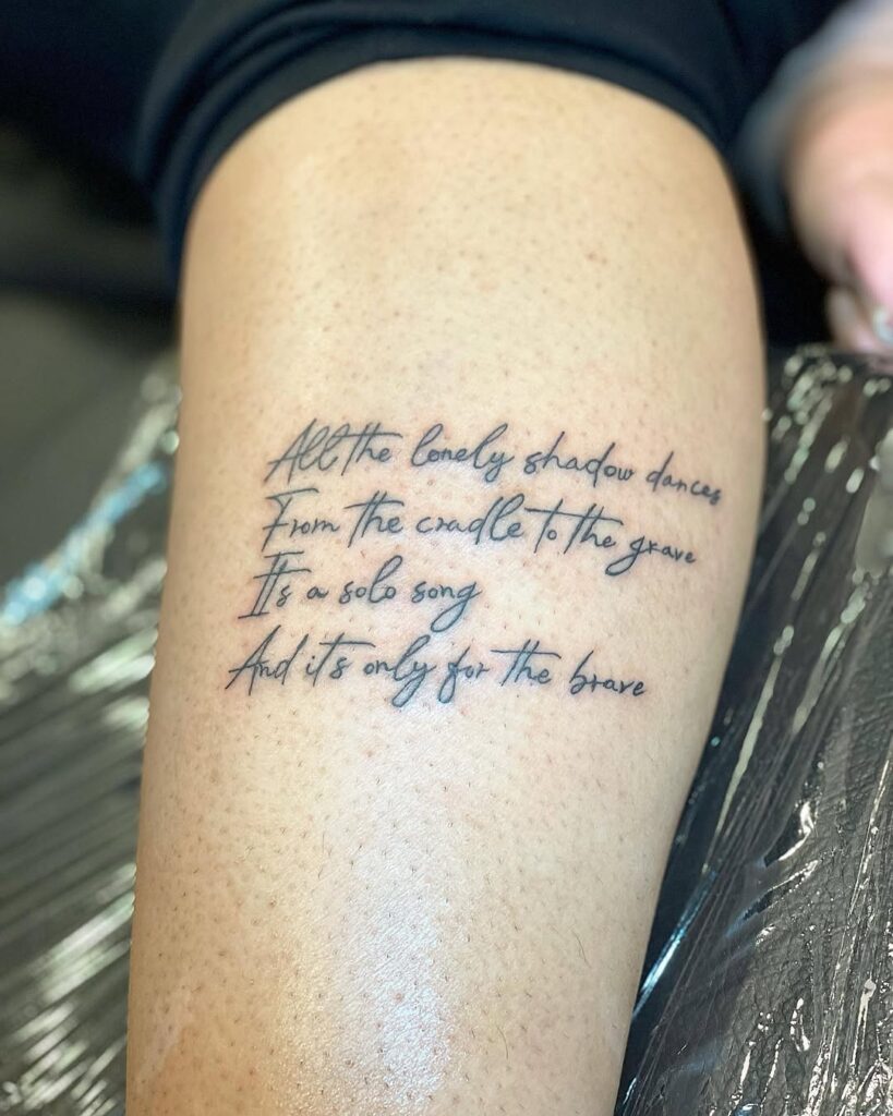 Queen Lyrics Tattoo Ideas