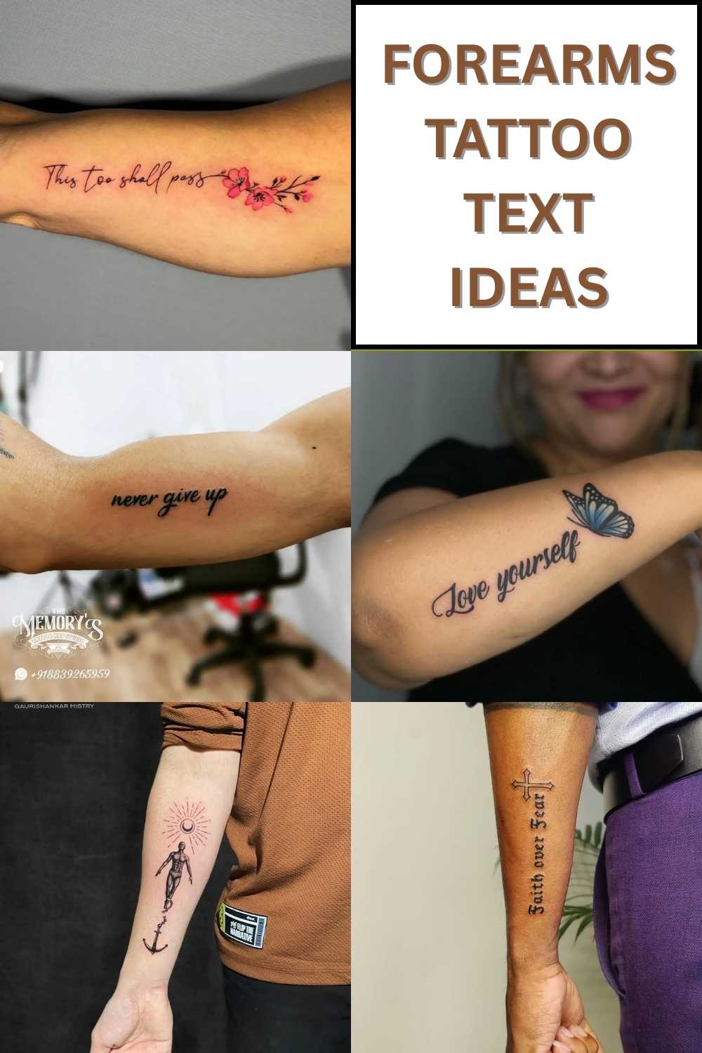 Forearms Tattoo Text Ideas