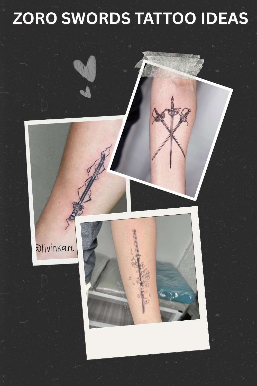 Zoro Swords Tattoo Ideas