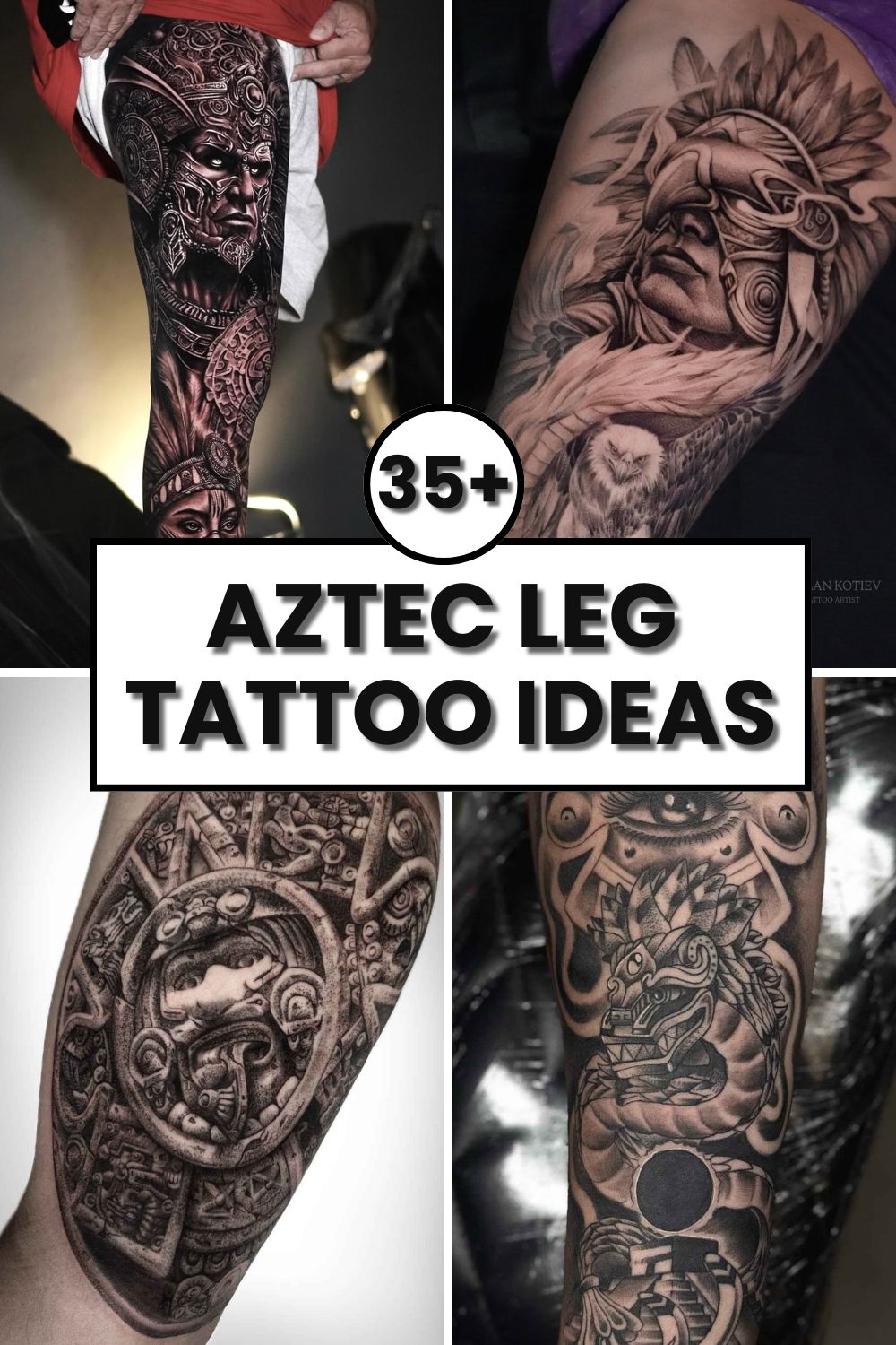 Aztec Leg Tattoo Ideas