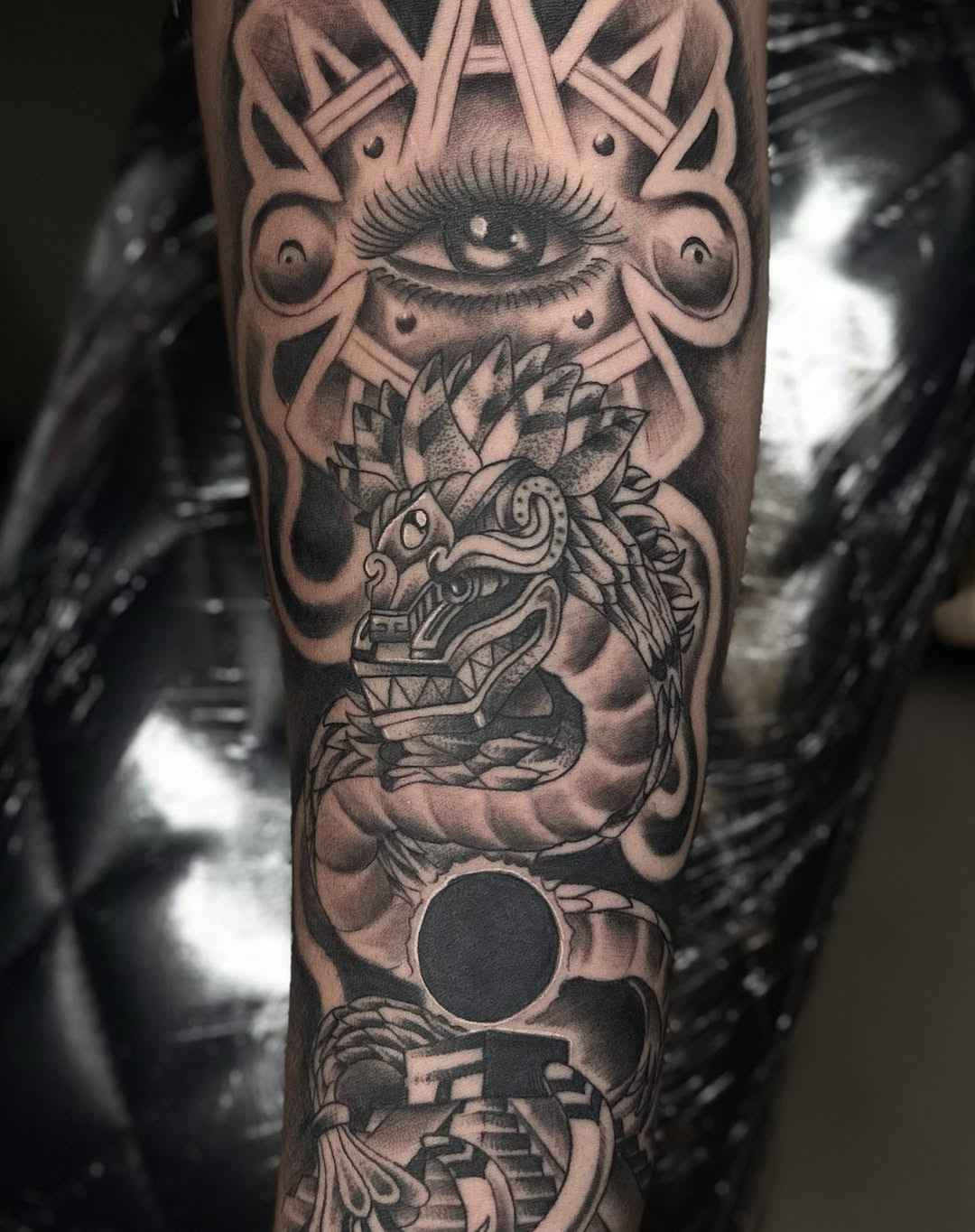 Aztec Leg Tattoo Ideas