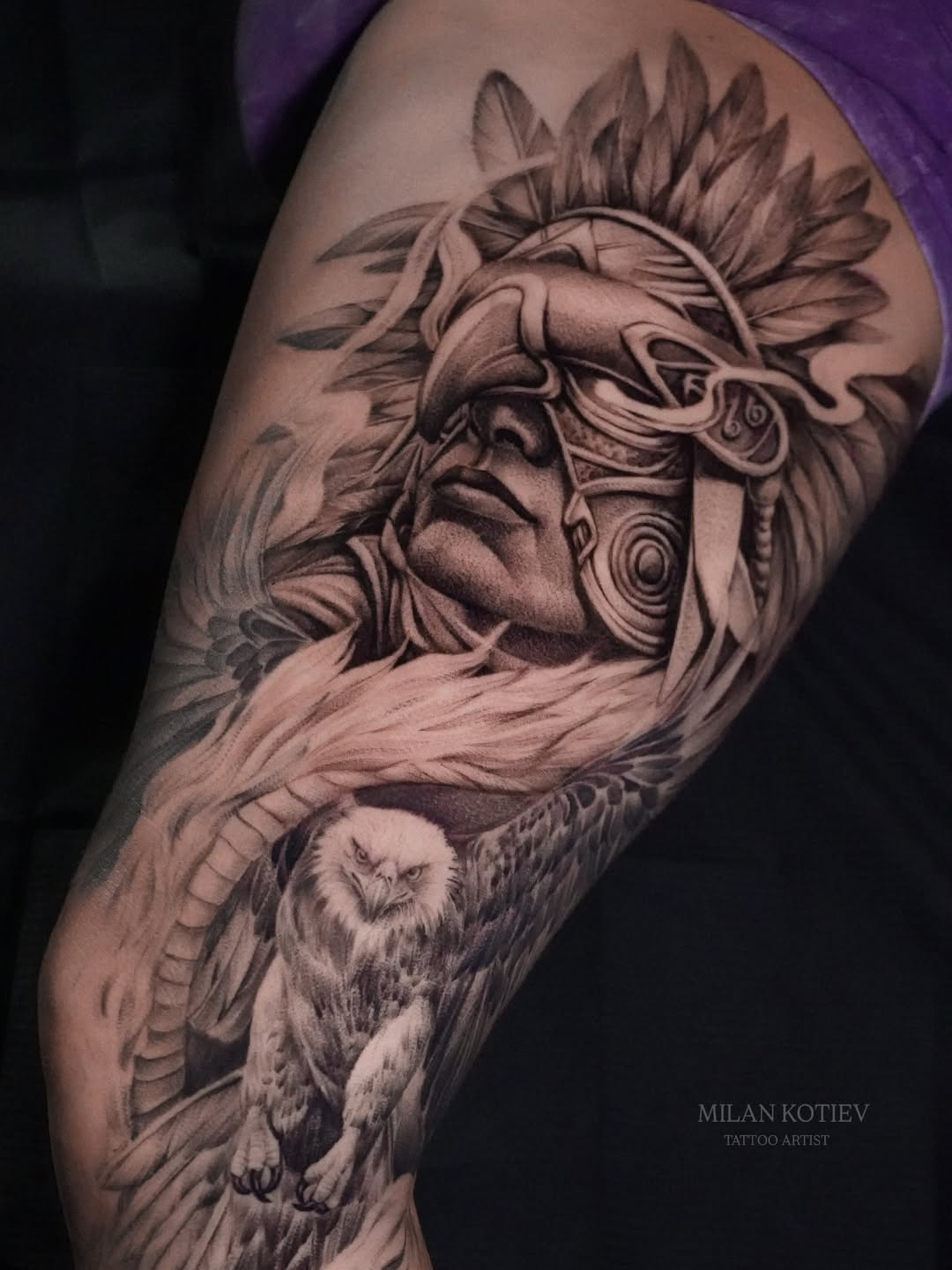 Aztec Leg Tattoo Ideas